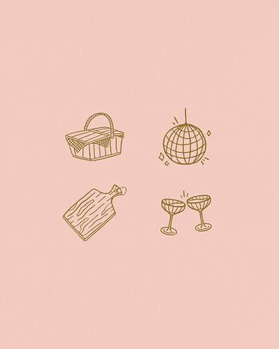 Charcuterie Brand Custom Illustrations brand design branding charcuterie branding custom icons custom illustration icon design illustration restaurant branding restaurant illustration