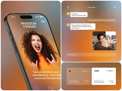 Membership Onboarding, Chat & Payment App UI app design customer support design interface ios live chat membership mobile app modern ui onboarding payment flow payment ui product design subscription ui ux video chat