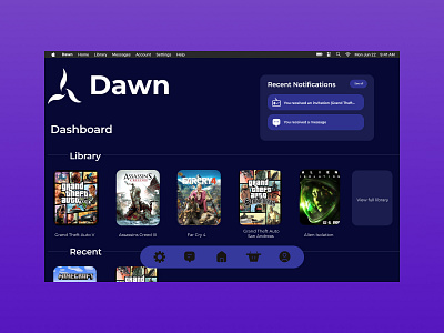 Dawn Gaming Hub and Marketplace graphic design logo ui vector