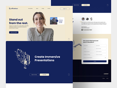 OfficeTour – Landing Page data data visualization immersive tech landing page listing location matterport office presentation real estate saas saas dashboard tour ui uiux user ux virtual presentation virtual tour web page