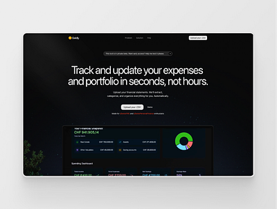 Geldly Finance Manager dashboard finance fintech money switzerland ui uidesign uxdesign