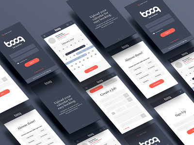 Booq App Design app app design booking brand refresh calendar create a job digital job board onboarding sign in ui ux