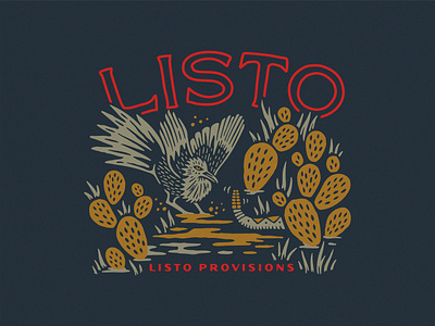 Listo Provisions apparel apparel design branding cactus design graphic design grass illustration illustration art nature rattlesnake roadrunner snake texas typography vector western wild wild west