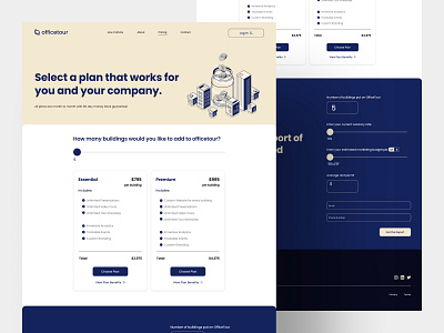 OfficeTour – Pricing & Checkout Flow bank account benefits checkout company create account credit card dashboard logout payment plans price input pricing real estate saas sign up slider