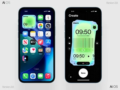 Create AI App alarm clock dashboard design homepage illustration interface ios iphone mobile news ui