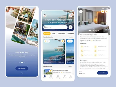 Hotel Booking App UI Design appuiux bookinginterface bookingplatform bookingui cleanui figmaui hotelappdesign hotelbookingapp hotelreservation hotelsearch mobileappdesign modernappui travelappdesign travelappui travelbooking travelplanner travelui ui uiux design uiuxdesign