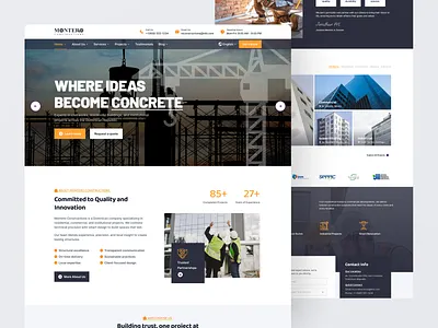 Montero Constructions – Landing Page Design branding design graphic design illustration landing landing page logo ui uiux website