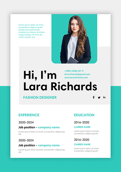 Fashion designer CV template