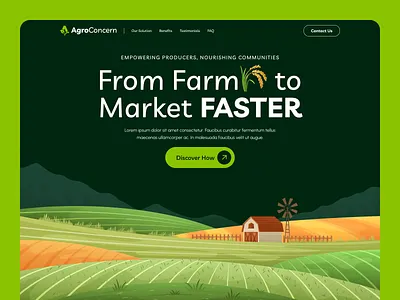 Agriculture Landing Page agro figma landing page ui website