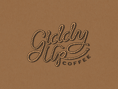 Giddy Up Lettering americana brand identity branding cowboy desert hand lettered hand lettering illustration procreate retro rope