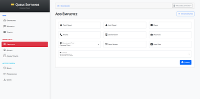 Queue Management System css flexbox custom software html responsive