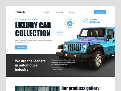 Speedy- Vehicle Selling Landing Page agency animation automotive car car landing page carlifestyle cars company design falconthought landing page luxury shop supercar ui uiux ux web webdesign website