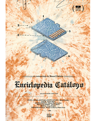 Póster y créditos para cortometraje "Enciclopedia catálogo"