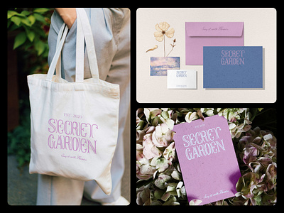 Secret Garden - Brand Identity blue brand identity branding dreamy elegant feminine flower shop flowers logo design magic nostalgic pink purple visual identity