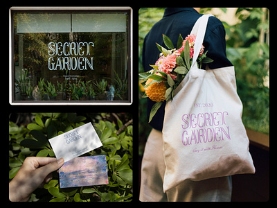 Secret Garden - Brand Identity beautiful blue brand identity branding dreamy elegant feminine flower shop flowers logo design nostalgic pink purple visual identity
