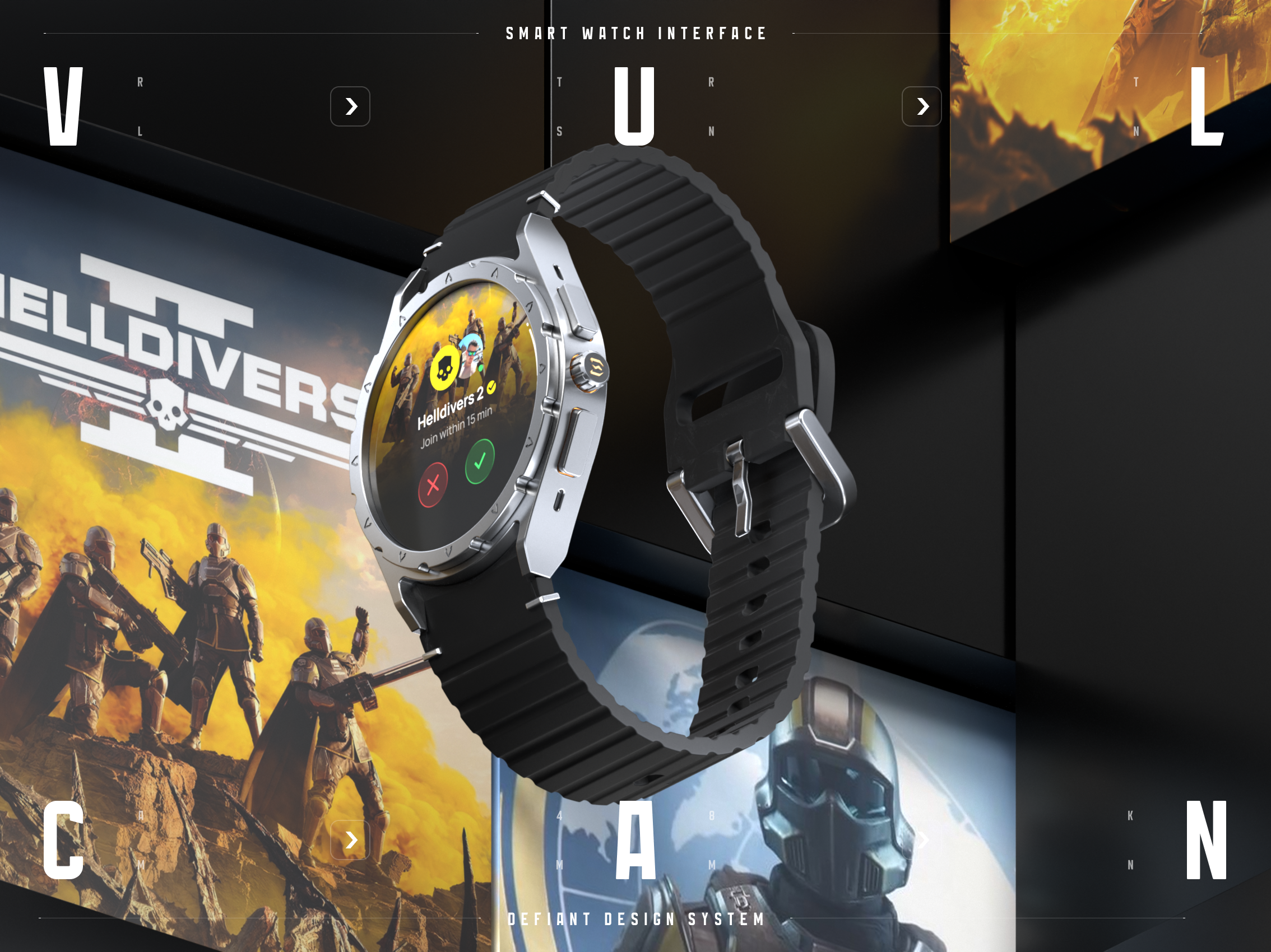 Vulcan - AI Smart Watch ai app games gaming helldivers smart watch steam uiux