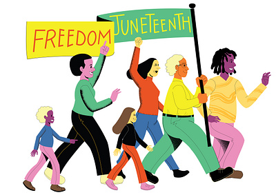 GoDaddy - Juneteenth advertising design illustration lifestyle vector