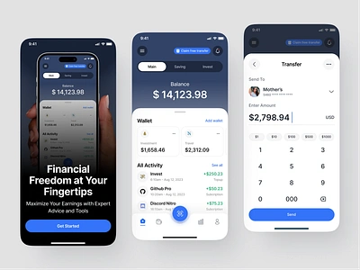 Manut - Finance App bank banking banking app card clean credit design finance financial fintech app minimal minimalist mobile mobile app money money transfer saving savings transaction ui