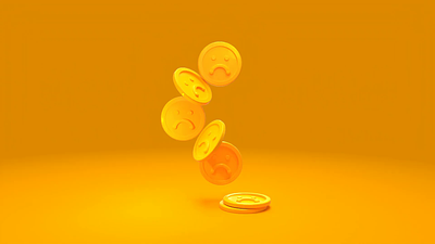 Laid Off 3d 3d coin branding character coin debt design financial art happy money meta money product illustration sad money vector