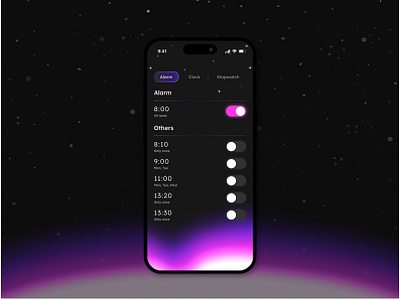 Neon Alarm Clock - UI Challenge graphic design illustration product design ui ui design ux ux ui
