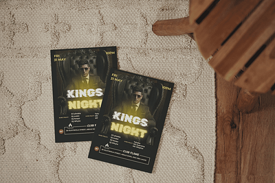 Kings Night – Premium Club Event Flyer Design canva flyer template club flyer dj night flyer elegant event flyer gold and black flyer high end party flyer kings night party luxury flyer design nightlife flyer party poster design premium club event vip event poster