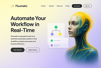 Fluxmatic – Real-Time Workflow Automation SaaS Landing Page creative