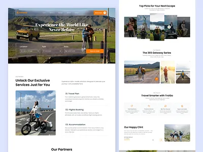 Travel Agency Landing Page / Website agency booking clean destination discovery journey modern place service tourism travel travel agency landing page travel landing page travel platfrom travel service website travel website trend trip web design website