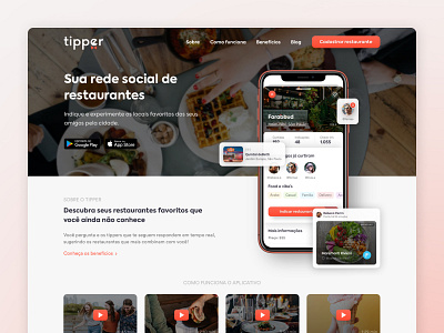 Tipper • Website app design food ifood landing page marketplace mobile ui ux website