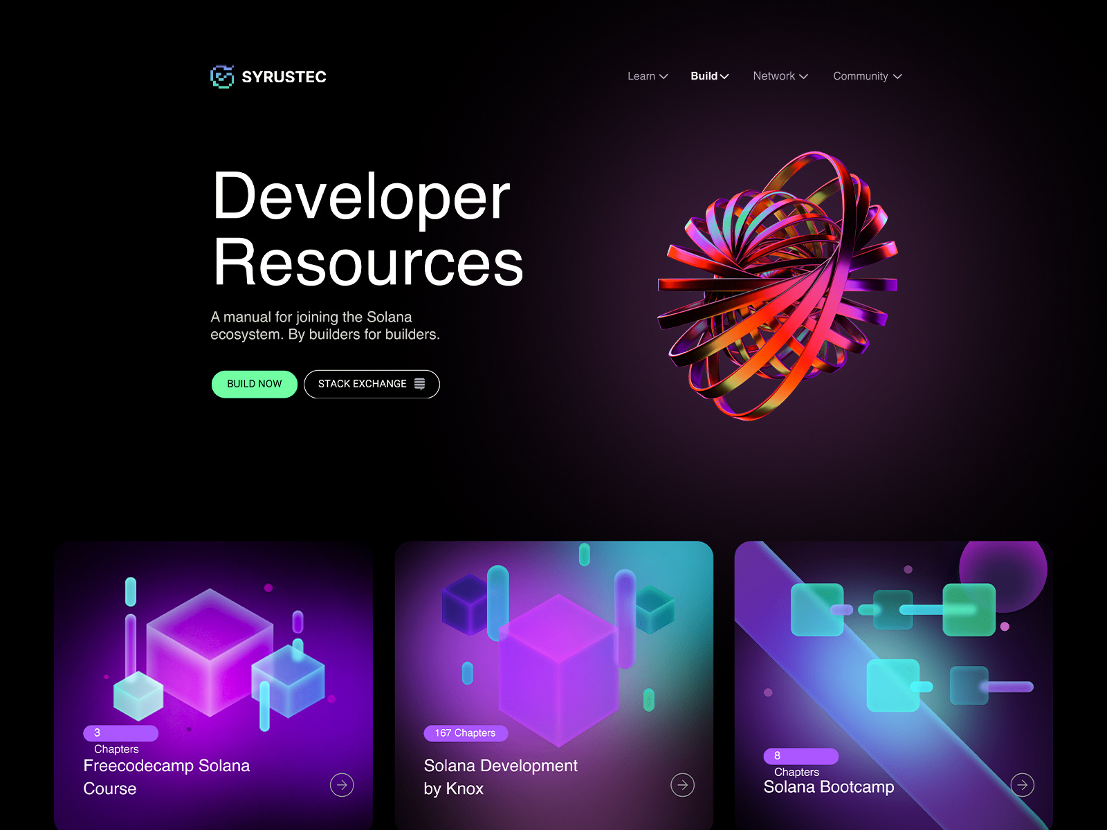Example of Web3 Developer Resources UI