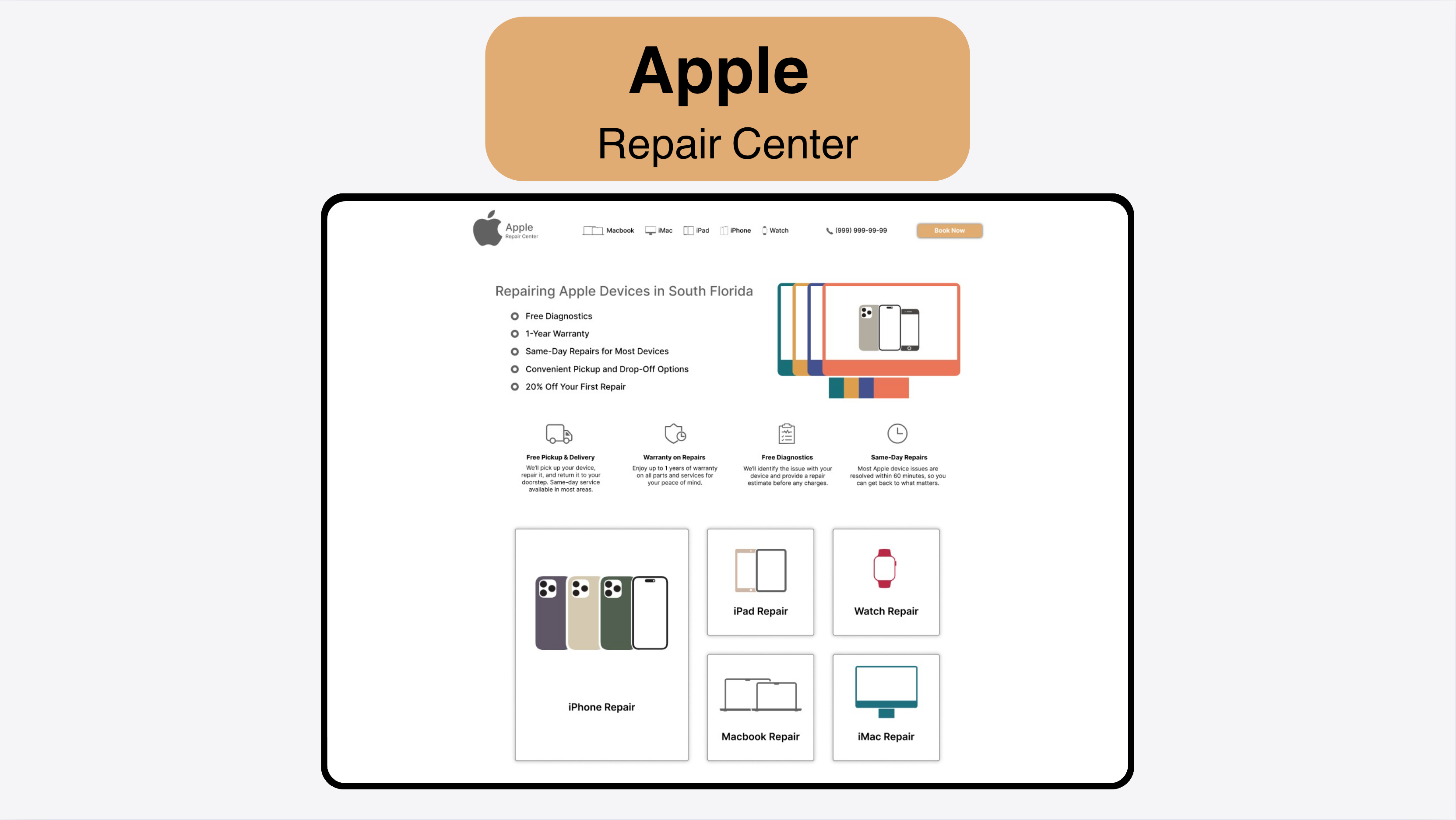 Apple Repair Center apple apple repair bookingapp clean ui figma gadget repair iphone repair macbook repair minimal design minimalism modern web design repair booking responsive design service service center tech support ui design ux design website design