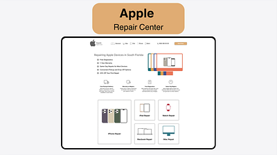 Apple Repair Center apple repair clean ui figma gadget repair iphone repair macbook repair minimal design modern web design repair booking responsive design service center tech support ui design ux design website design