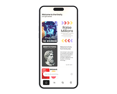 Knolly Mobile App UI Animation 2d animation ai animation app book chatbot interaction interface learn learning mobile motion motion graphics notes promo video summary ui ui animation