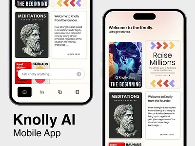 Knolly Mobile App UI Animation 2d animation ai animation app book chatbot interaction interface learn learning mobile motion motion graphics notes promo video summary ui ui animation