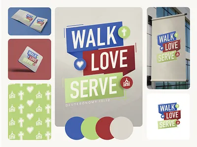 Walk, Love, Serve brand design brand strategist branding design graphic design illustrator logo logo design motion graphics