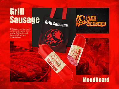 Grill Sausage Logo Design brand branding design fire food graphic design grill inspiration logo menu modern poster restaurant sausage vector
