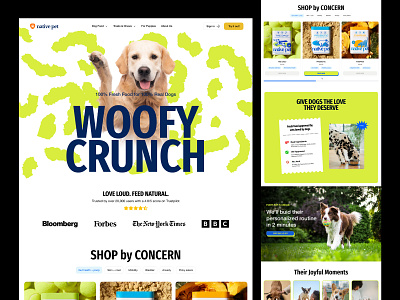 Native Pet - Food Pet eCommerce Store animals branding design ecommerce elementor food framer landing marketplace online page pet shop snack store ui webflow website wordpress