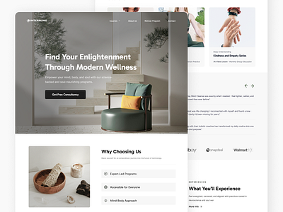 Wellness & Meditation Landing Page Design clean company website courses landing page landing page meditation saas simple web design wellness