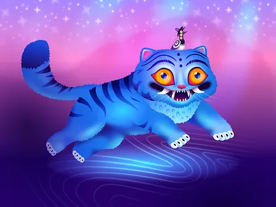 KPop Demon Hunters animation cartoon character colorful design figma gradient illustration kpop movie netflix tiger vector vibrant