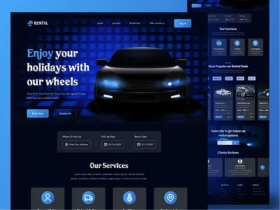 Car Rental Landing Page car booking car rental car wash car website eftiar homepage kitty uix landing page marketplace rent rent website rental service ui ui design ux vehicle web webdesign website design