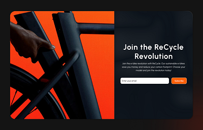 ReCycle E-Bike CTA Banner – Join the Revolution app design ecommercedesign illustration landing page landingpagedesign minimaldesign mobile app ui uidesign