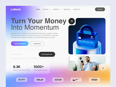 Finance Website UI Design figma ui designer finacial website ui financial website uiux fintech web ui modern financial web modern web ui website ui