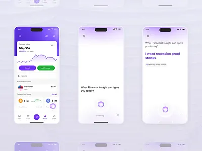 Finvest - Crypto Wallet App AI Assistant ai finance app app crypto app design crypto wallet app ai assistant cryptocurrency digital wallet app deswign finance app finance companion financial app fintech fintech app fintech mobile app investment app mobile mobile app mobile ui online banking mobile app product design saas app typography