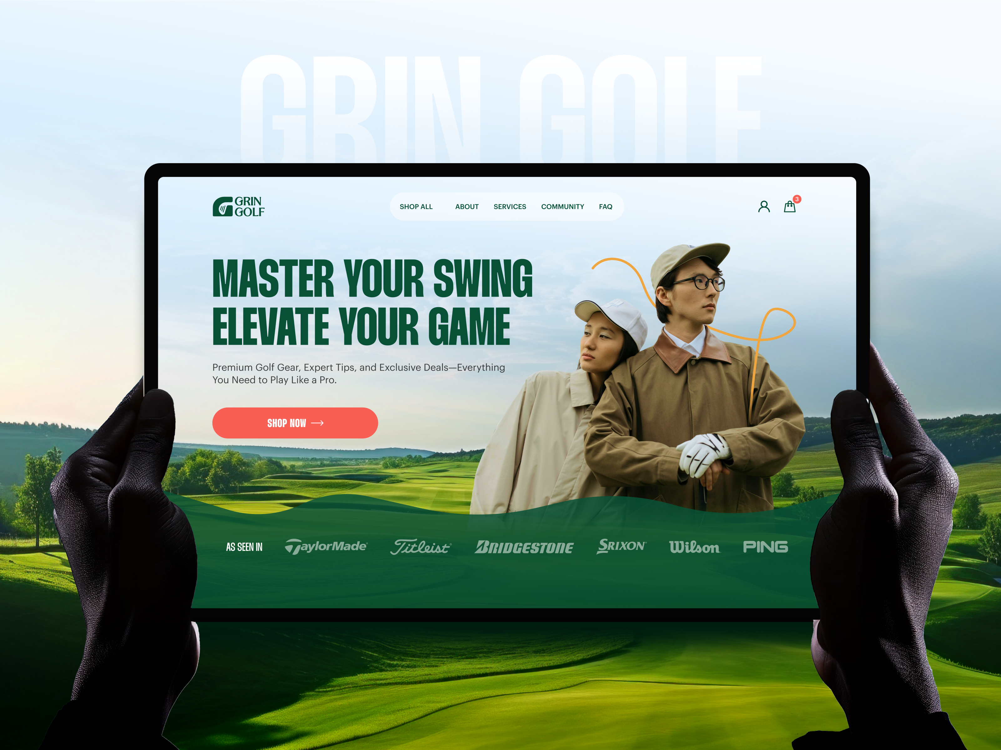 Example of Grin Golf-Golf Website & UX UI Design