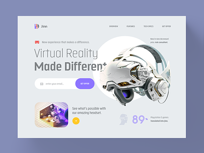 VR Headset Landing Page design minimalism ui ux webdesign website