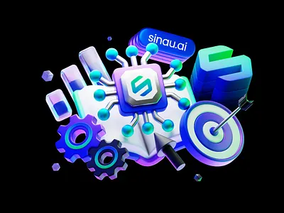 Machine Learning 3D Illustration 3d 3d illustration ai artificial intelligence illustration machine learning ui illustration website illustration