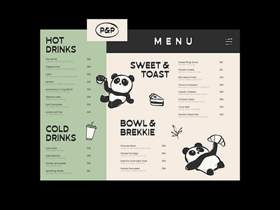 Branding & Menu Design for Cute Cafe 2d bakery brand brand identity branding cafe coffee coffee shop cute design drinks graphic design identity illustration logo mascot menu menu design playful typography