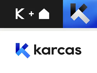K + Home abstract logo construction logotype logo