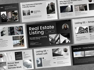 Modern Elegant Real Estate Listing Talking Presentation branding business canva design graphic design illustration keynote powerpoint ppt presentation professional property showcase sales presentation ui