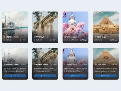 Modern Card Design card design travel ui