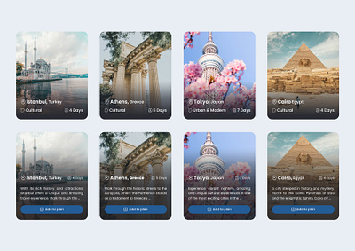 Modern Card Design card design travel ui